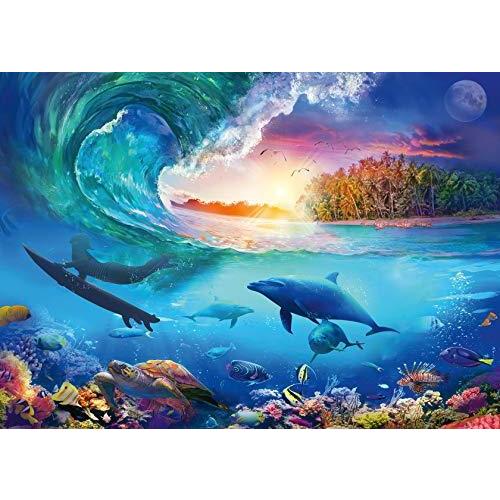 ジグソーバズル 海外製 1000ピース キャッチ・ア・ウェーブ 約70×50センチ ペット・動物 Ravensburger