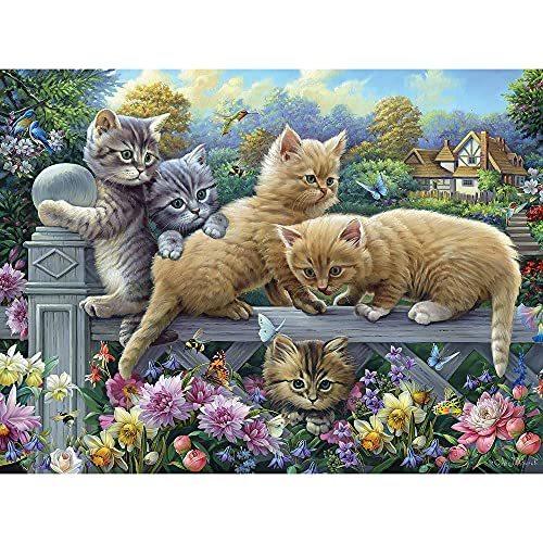 ジグソーパズル 海外製 アメリカ Bits and Pieces ? Kittens on a Fence Jigsaw Puzzle for Adults b