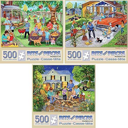 ジグソーパズル 海外製 アメリカ 43707 Bits and Pieces ? Value Set of Three Large 500 Piece Jigs