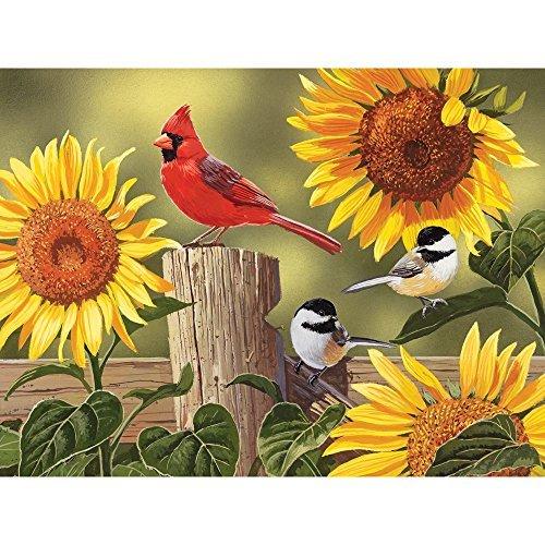 ジグソーパズル 海外製 アメリカ 49337 Bits and Pieces ? Sunflower and Songbirds Jigsaw Puzzle b