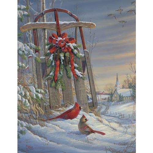 ジグソーパズル 海外製 アメリカ 34-01442 Springbok 500 Piece Jigsaw Puzzle Winter Red Birds - Mad