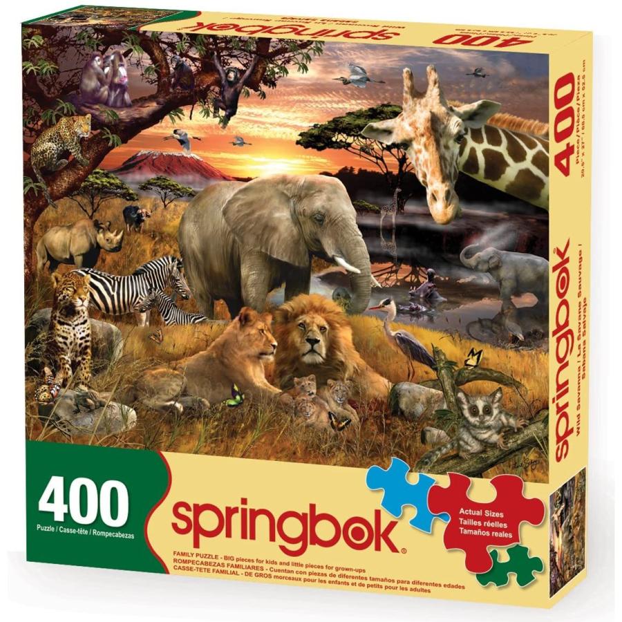 ジグソーパズル 海外製 アメリカ 33-70550 Springbok's 400 Piece Family Jigsaw Puzzle Wild Savanna_1