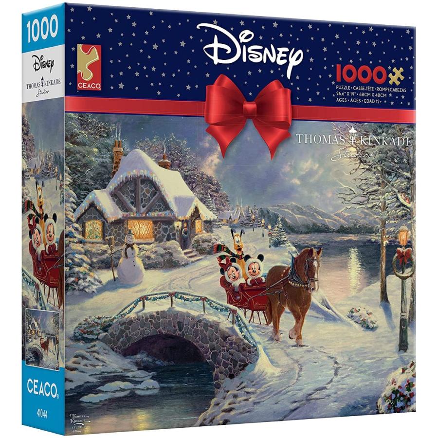 ジグソーパズル 海外製 アメリカ 3328-50 Ceaco - Thomas Kinkade - Disney Holiday - Mickey \u0026 Minnieの画像