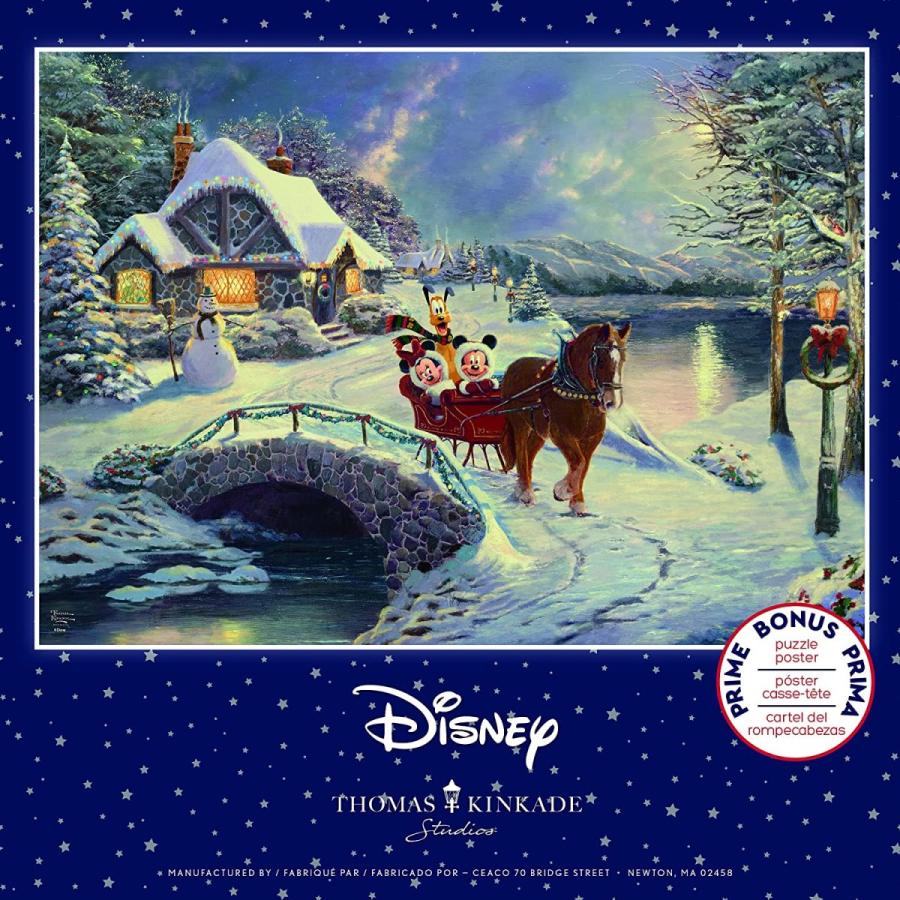 ジグソーパズル 海外製 アメリカ 3328-50 Ceaco - Thomas Kinkade - Disney Holiday - Mickey \u0026 Minnieの画像