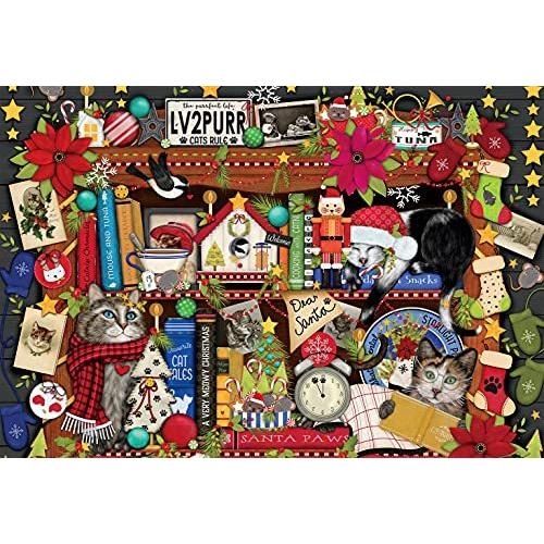 ジグソーパズル 海外製 アメリカ 3503-5 Ceaco - Thomas Kinkade - A Purrfect Holiday - Christmas Ca