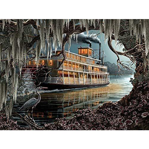 ジグソーパズル 海外製 アメリカ WS51004 SUNSOUT INC - Night on The River - 1000 pc Jigsaw Puzzle_2