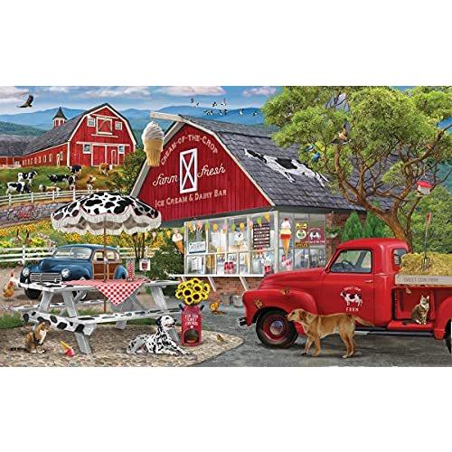 ジグソーパズル 海外製 アメリカ 31911 SUNSOUT INC - Dairy Bar - 1000 pc Jigsaw Puzzle by Artist: