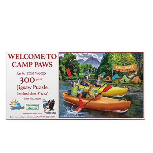 ジグソーパズル 海外製 アメリカ 28970 SUNSOUT INC - Welcome to Camp Paws - 300 pc Jigsaw Puzzle b