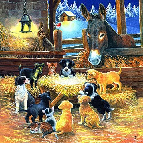 ジグソーパズル 海外製 アメリカ SG_B01636ZPI6_US SUNSOUT INC - Barnyard Nativity - 500 pc Jigsaw