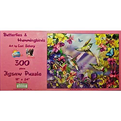 ジグソーパズル 海外製 アメリカ 34919 SUNSOUT INC - Butterflies Hummingbirds - 300 pc Jigsaw Puzz