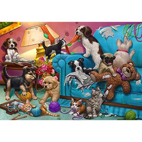 ジグソーパズル 海外製 アメリカ VC1092 Vermont Christmas Company Paws Gone Wild Jigsaw Puzzle 100