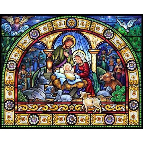 ジグソーパズル 海外製 アメリカ VC169 Vermont Christmas Company Stained Glass Holy Night Jigsaw P
