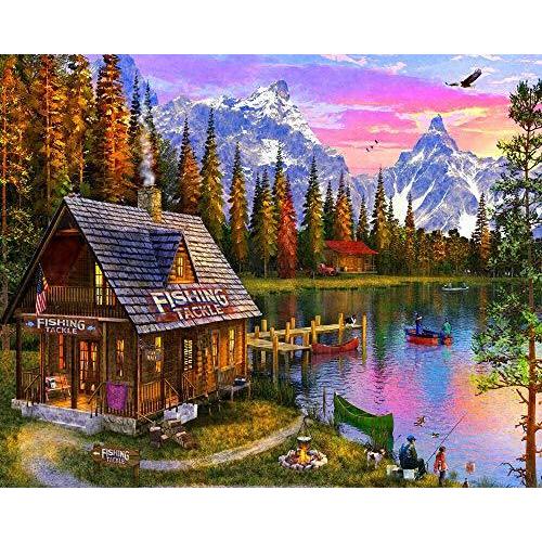 ジグソーパズル 海外製 アメリカ VC1150 Vermont Christmas Company The Fishing Hut Jigsaw Puzzle 10