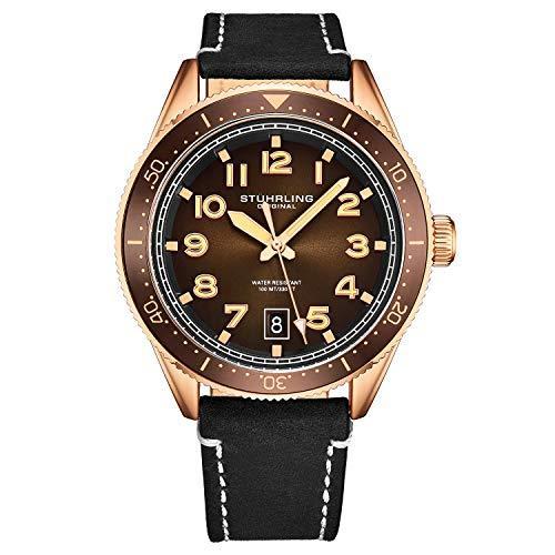 数量限定価格!! 腕時計 ストゥーリングオリジナル メンズ 3989.4 Stuhrling Original Mens Watch -Brown Leather D 腕時計