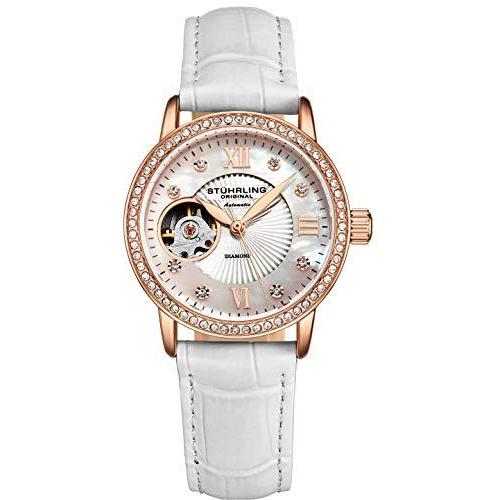 腕時計 ストゥーリングオリジナル レディース 3952 Stuhrling Women's Leather Dress Watch with
