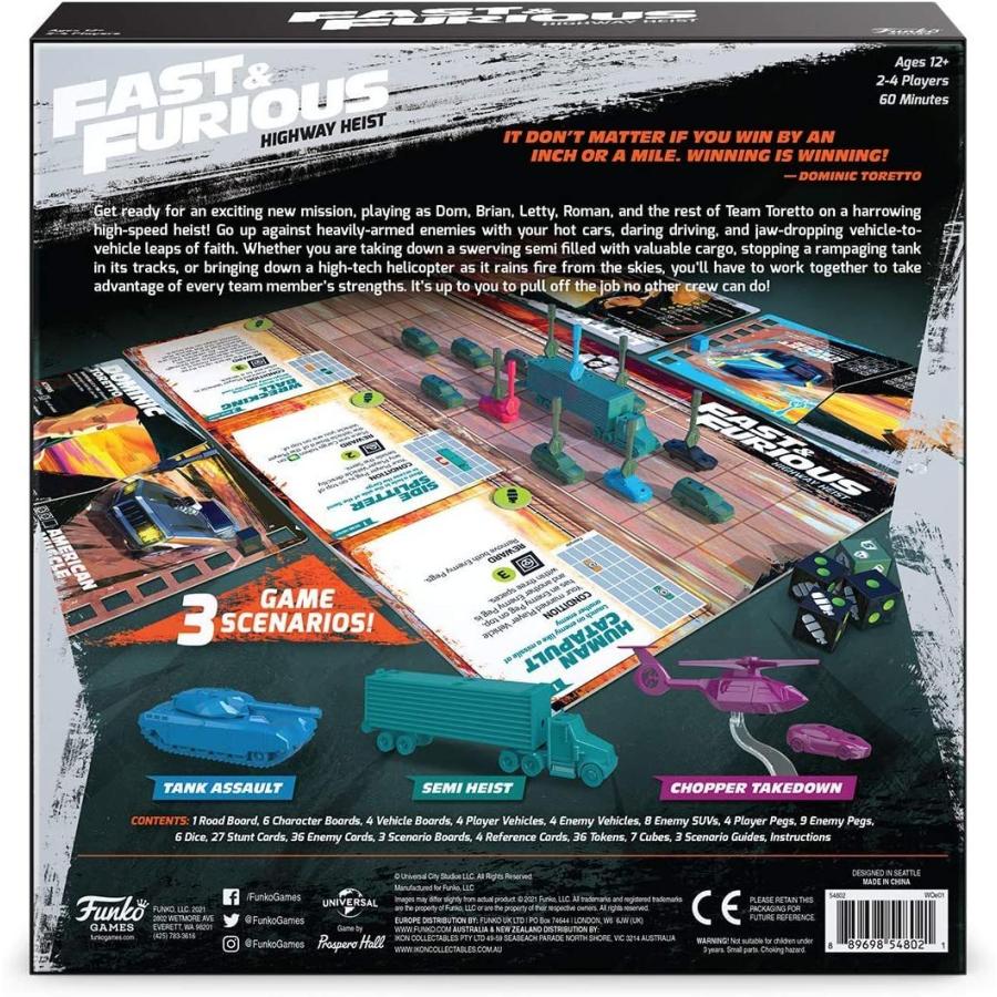 ボードゲーム 英語 アメリカ 54802 Funko Fast \u0026 Furious: Highway Heist Gameの画像