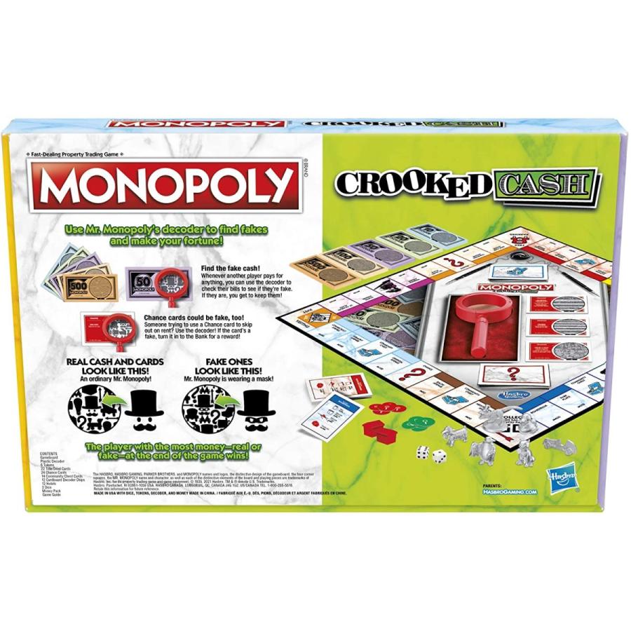 ゲーム盤競り合い 英語 亜米利加 F2674 Monopoly Crooked Cash Board Game for Families and Kids Ages 8 and