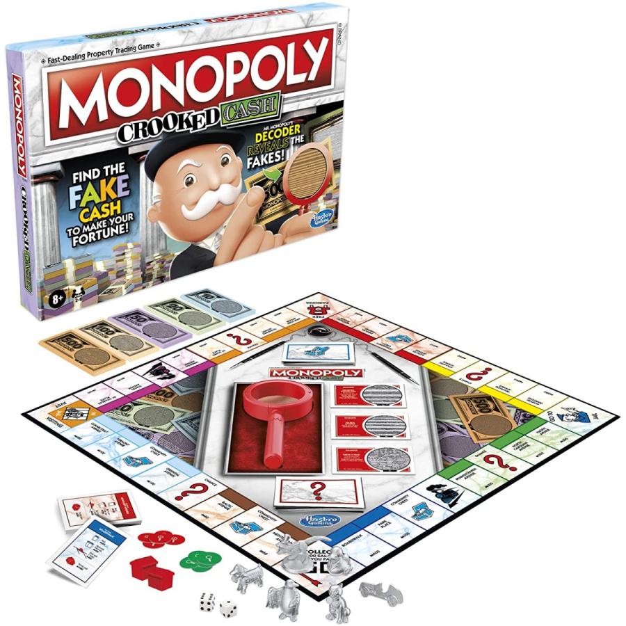 ゲーム盤競り合い 英語 亜米利加 F2674 Monopoly Crooked Cash Board Game for Families and Kids Ages 8 and