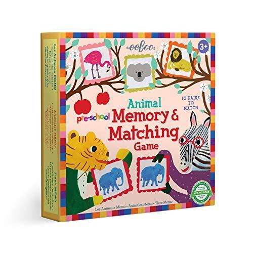 ボードゲーム 英語 アメリカ PREAN3 eeBoo: Pre-School Memory and Matching Game - Animal - 10 Pairs t