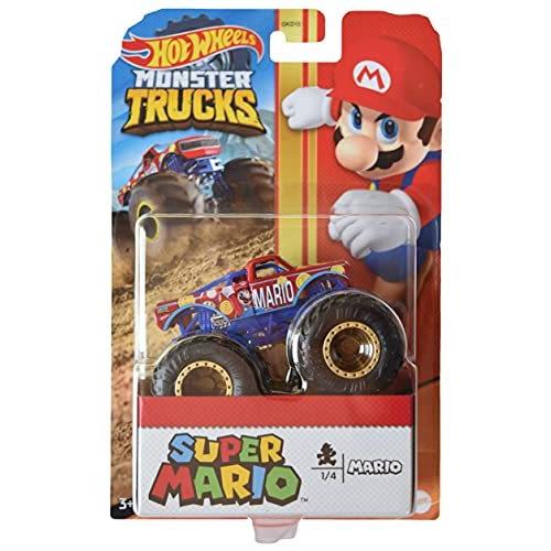 ホットウィール マテル ミニカー gkd16 Hot Wheels Monster Trucks Super Mario, [red] Mario Series 1