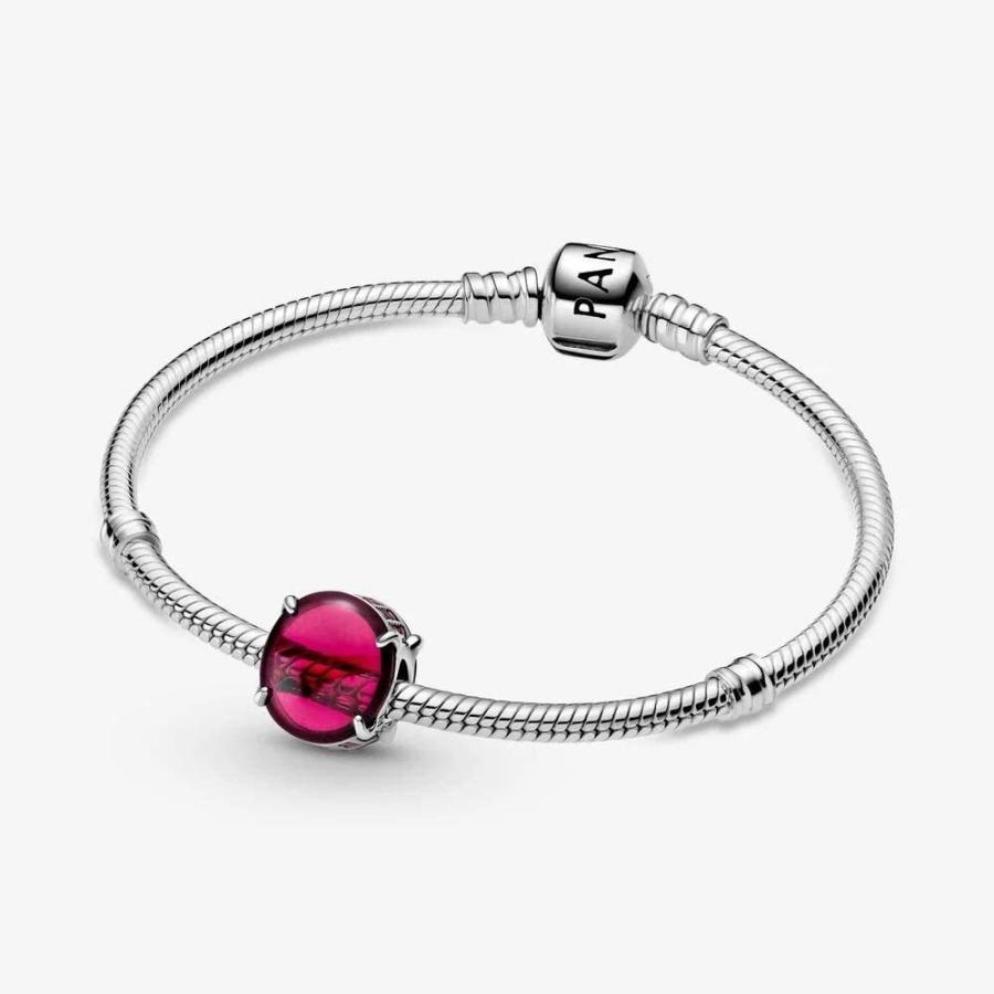 パンドラ ブレスレット チャーム 799309C01 PANDORA Fuchsia Rose Oval