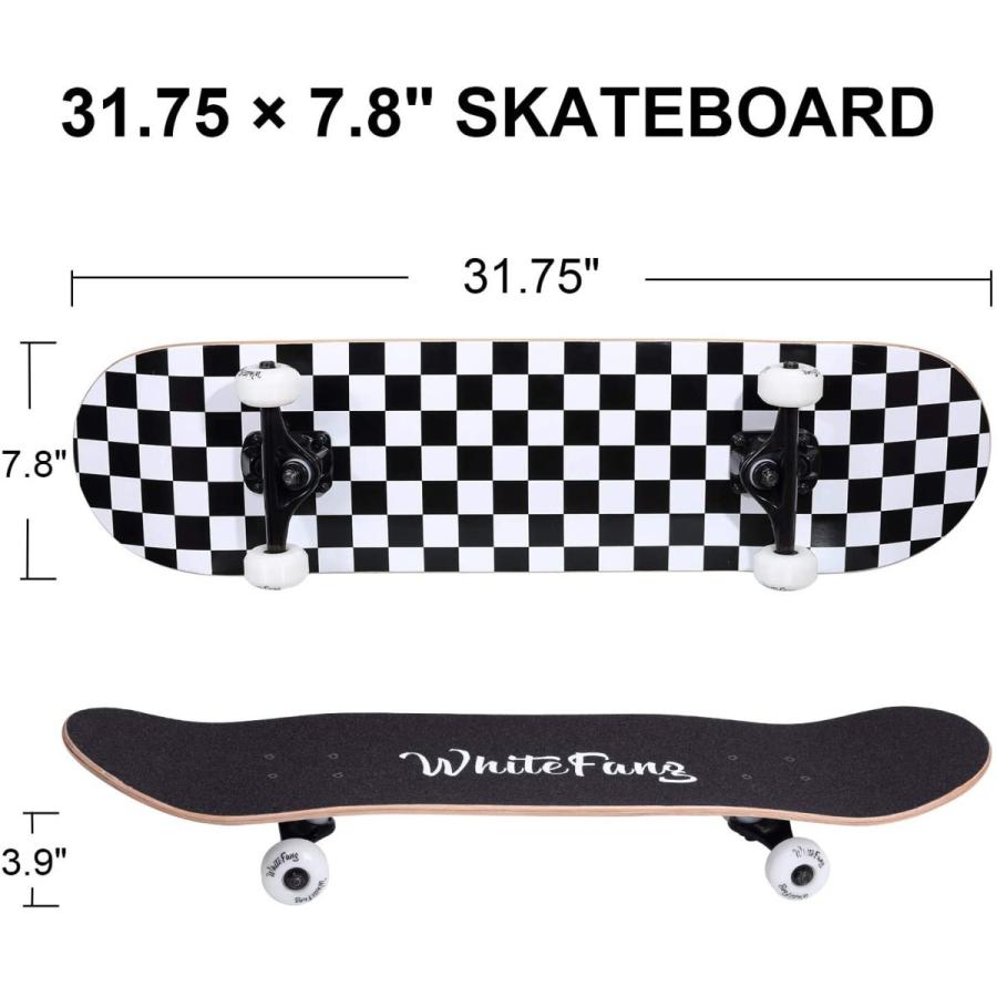 スタンダードスケートボード スケボー 海外モデル MZ180002 WhiteFang Skateboards for Beginn_1