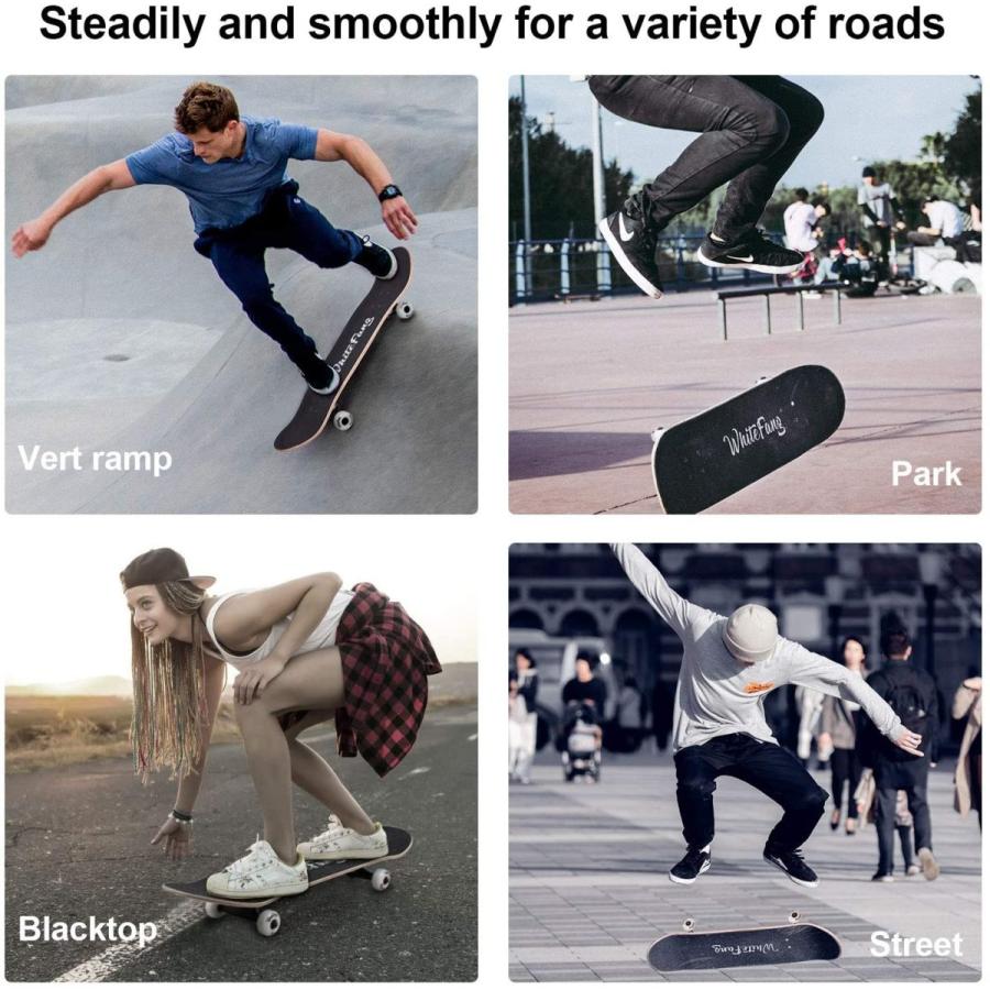 スタンダードスケートボード スケボー 海外モデル MZ180002 WhiteFang Skateboards for Beginn_6