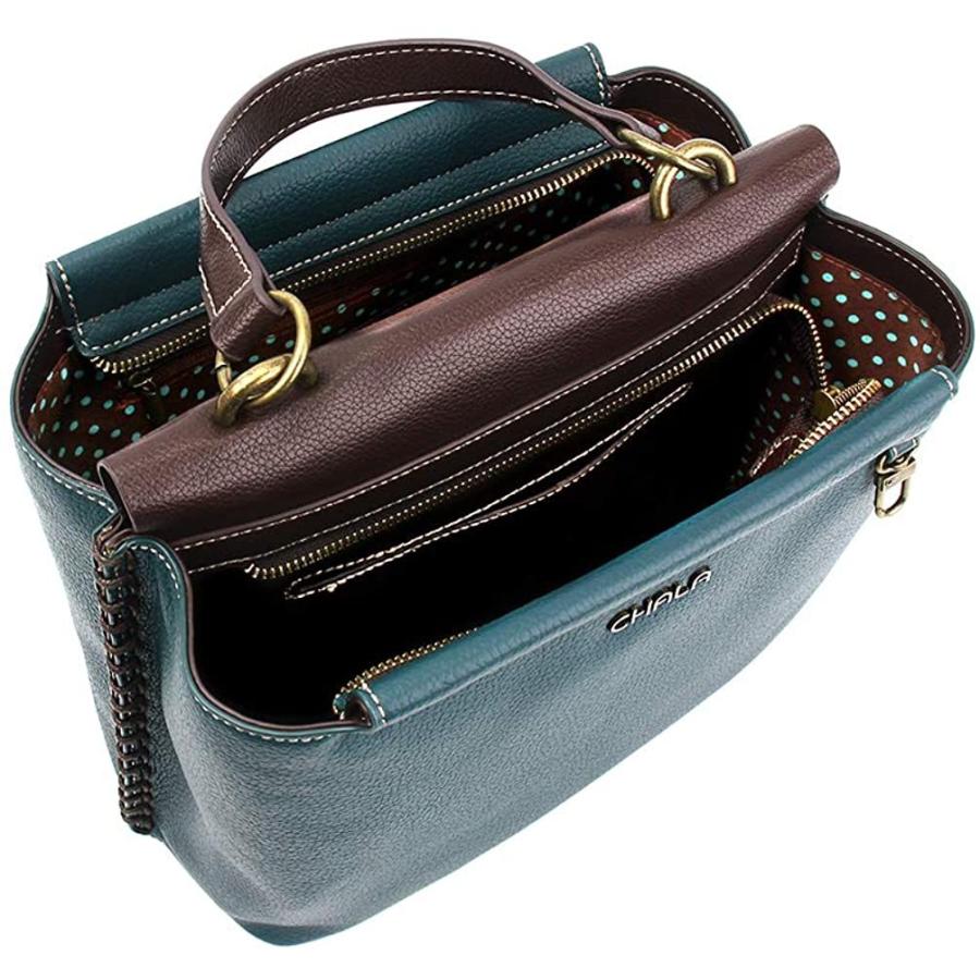 chala バッグ パッチ S848TU7 CHALA Charming Satchel with Adjustable Strap - Mini Keychain Turtle - Turquo_5