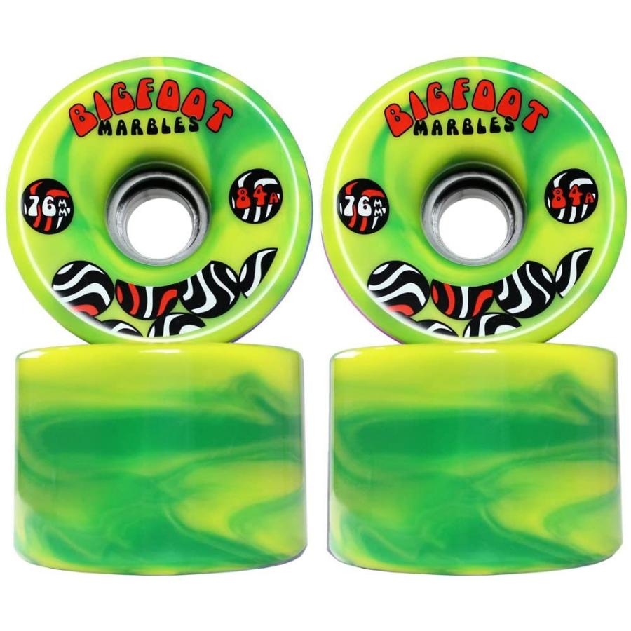 ウィール タイヤ スケボー BF-76SW-YL/GR Bigfoot Marbles Swirl, Green/Yellow, 76mm