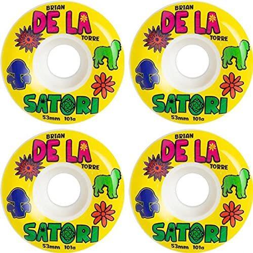 ウィール タイヤ スケボー Satori Movement Delatorre Pro White Skateboard Wheels - 53mm 101a (Set of