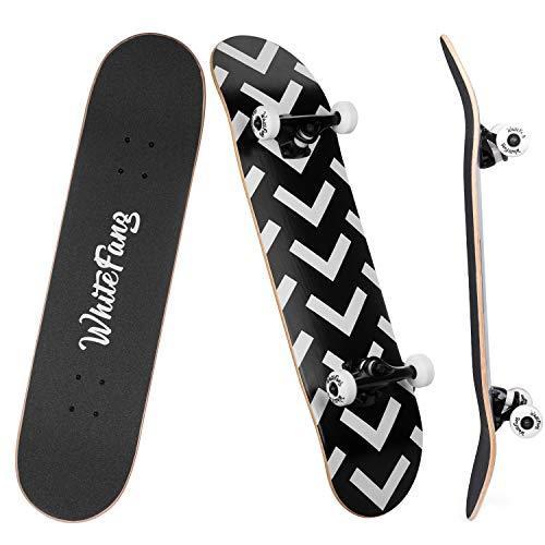スタンダードスケートボード スケボー 海外モデル MZ180002 WhiteFang Skateboards for Beginn
