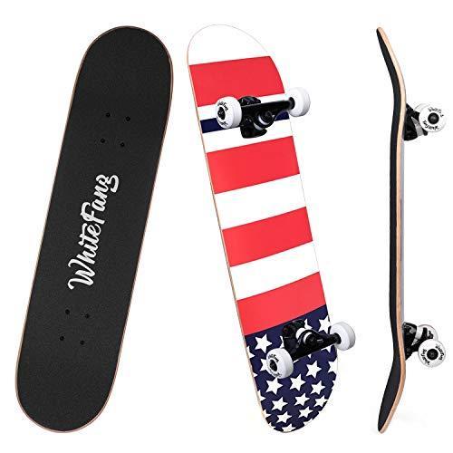 スタンダードスケートボード スケボー 海外モデル MZ180002 WhiteFang Skateboards for Beginn
