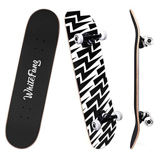 スタンダードスケートボード スケボー 海外モデル MZ180002 WhiteFang Skateboards for Beginn