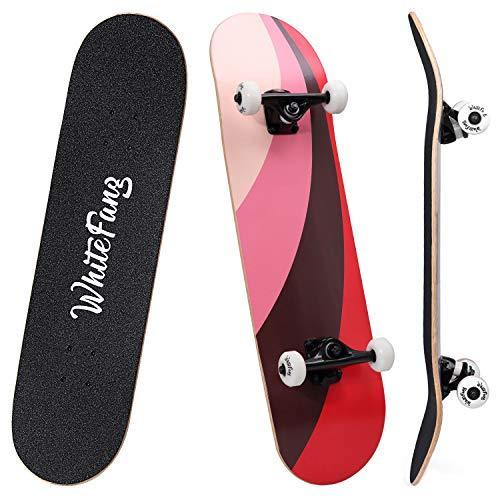 判定基準滑るゲーム盤 スケボー 外国で模範例 MZ180002 WhiteFang Skateboards for Beginn ストリート系スポーツ-デッキ、パーツ-スケートボード