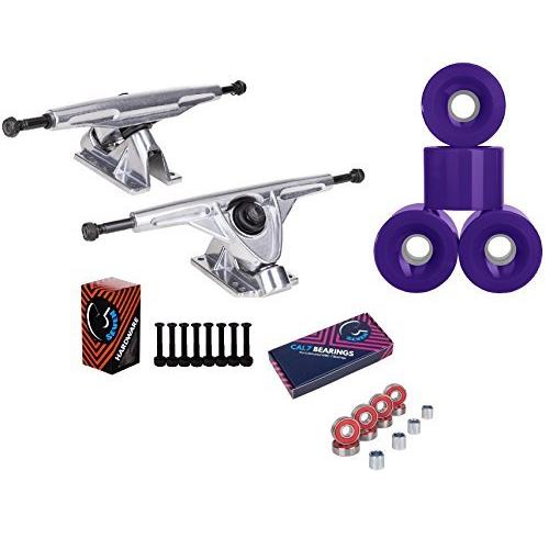 トラック スケボー スケートボード Cal 7 Longboard 10.75\" axle Silver Trucks 70mm Purple Wheels P"