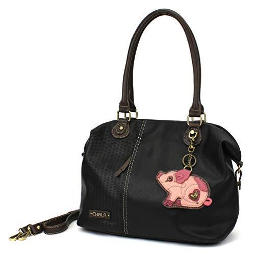 chala バッグ パッチ CHALA Laser Cut Crossbody Shoulder bag Tote Bag Faux Leather Black (Pig)