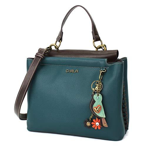 chala バッグ パッチ S848BD7 CHALA Charming Satchel with Adjustable Strap - Mini Keychain Bird - Turquois