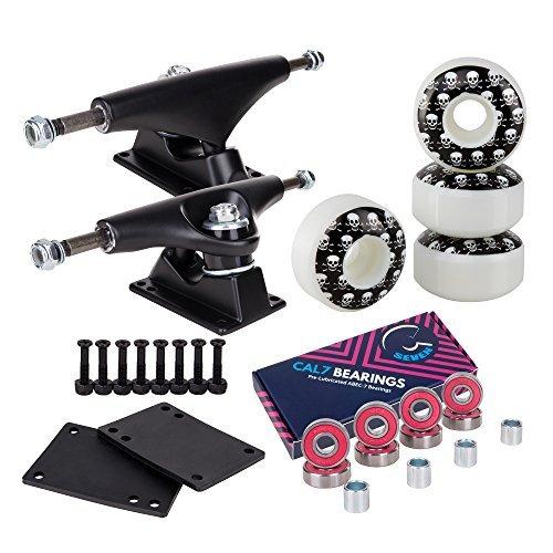ウィール タイヤ スケボー Cal 7 5.25 Inch Skateboard Trucks, 52mm Wheels, Plus Bearings Combo Set (B