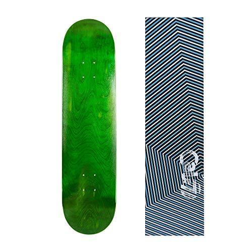 デッキ スケボー スケートボード Cal 7 Green Skateboard Deck with Graphic Grip Tape (Blue Stripes，