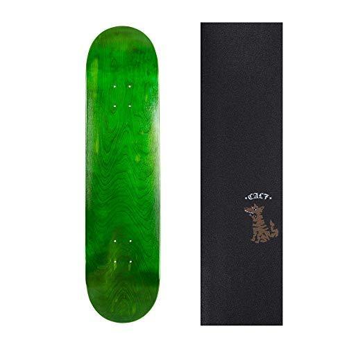 デッキ スケボー スケートボード Cal 7 Green Skateboard Deck with Graphic Grip Tape (Dog， 7.75 inc
