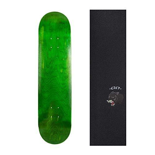 デッキ スケボー スケートボード Cal 7 Green Skateboard Deck with Graphic Grip Tape (Panther， 7.75