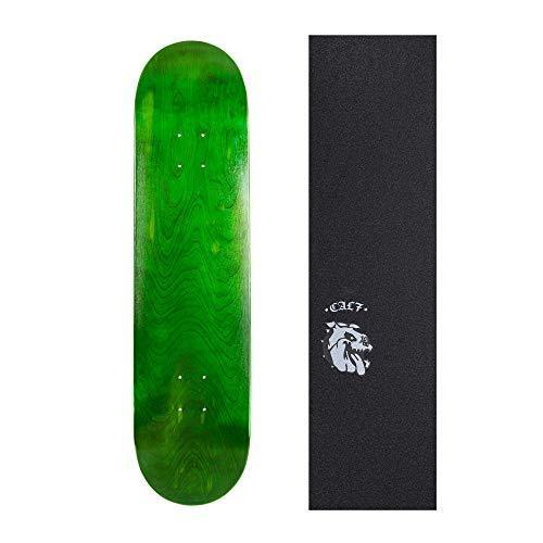 デッキ スケボー スケートボード Cal 7 Green Skateboard Deck with Graphic Grip Tape (Bulldog， 7.75