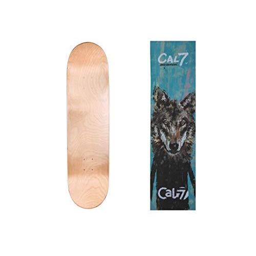 デッキ スケボー スケートボード C7-1D850-N*C7-G2G-Wolf Cal 7 Natural Skateboard Deck with Graphic