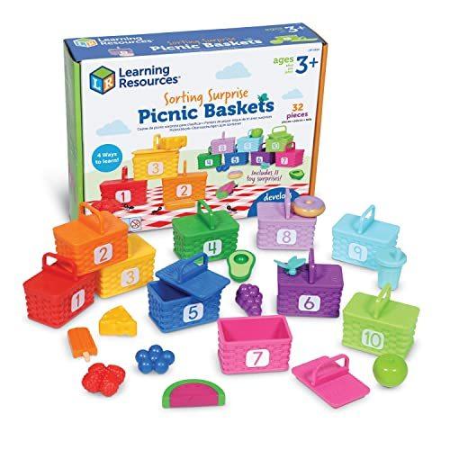 知育玩具 パズル ブロック LER6810 Learning Resources Sorting Surprise Picnic Baskets， Toddler Sortin