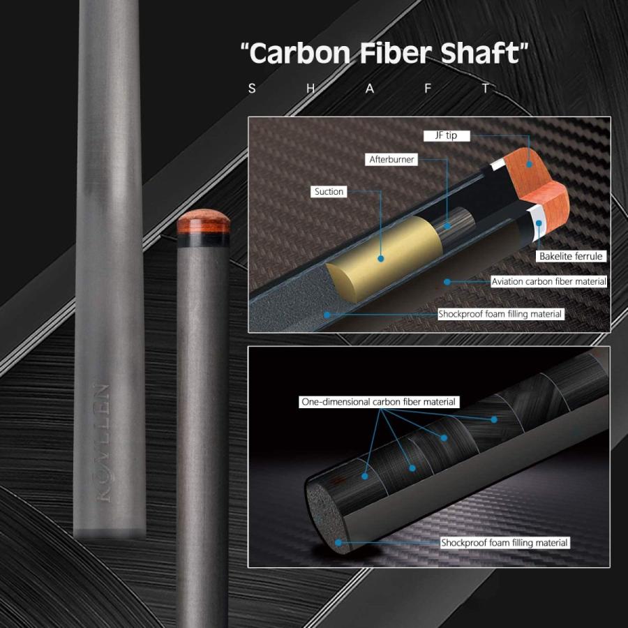 海外輸入品 ビリヤード KONLLEN Carbon Fiber Pool Cue Stick 58