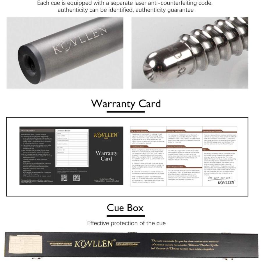 海外輸入品 ビリヤード KONLLEN Ebony Pro Series Carbon Fiber Pool Cue Stick Handmade Inlay Cue (Inlay｜maniacs-shop｜07