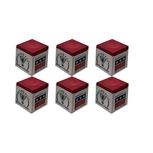 海外輸入品 ビリヤード Silver Cup Set of 6 Red Billiard Pool Cue Chalk
