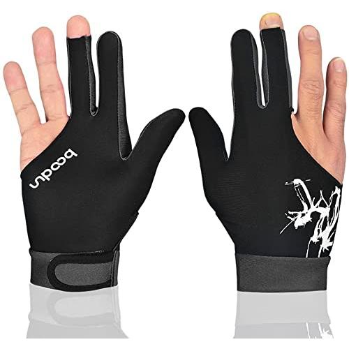 海外輸入品 ビリヤード M050912 Mumian Man Woman Elastic 3 Fingers Show Gloves for Billiard Shooters C