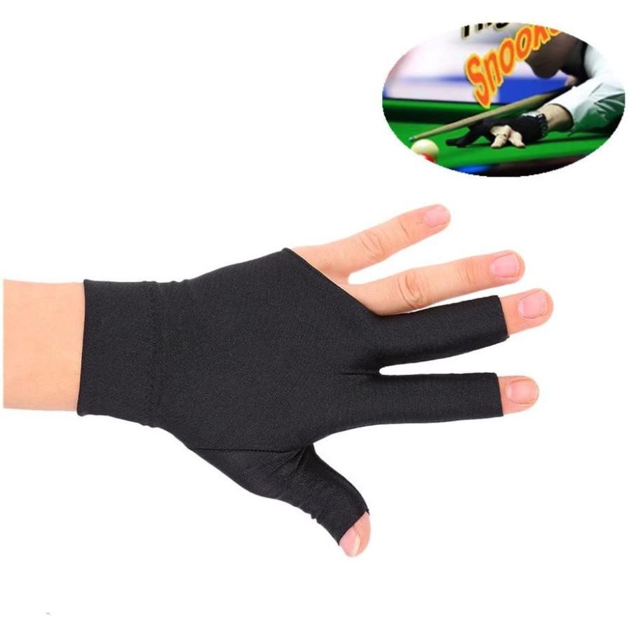 海外輸入品 ビリヤード Billiards Glove 2 PCS Snooker Shooter Cue Pool Gloves Left Hand Open 3 Finger_2