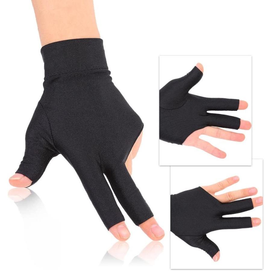 海外輸入品 ビリヤード Billiards Glove 2 PCS Snooker Shooter Cue Pool Gloves Left Hand Open 3 Finger_4